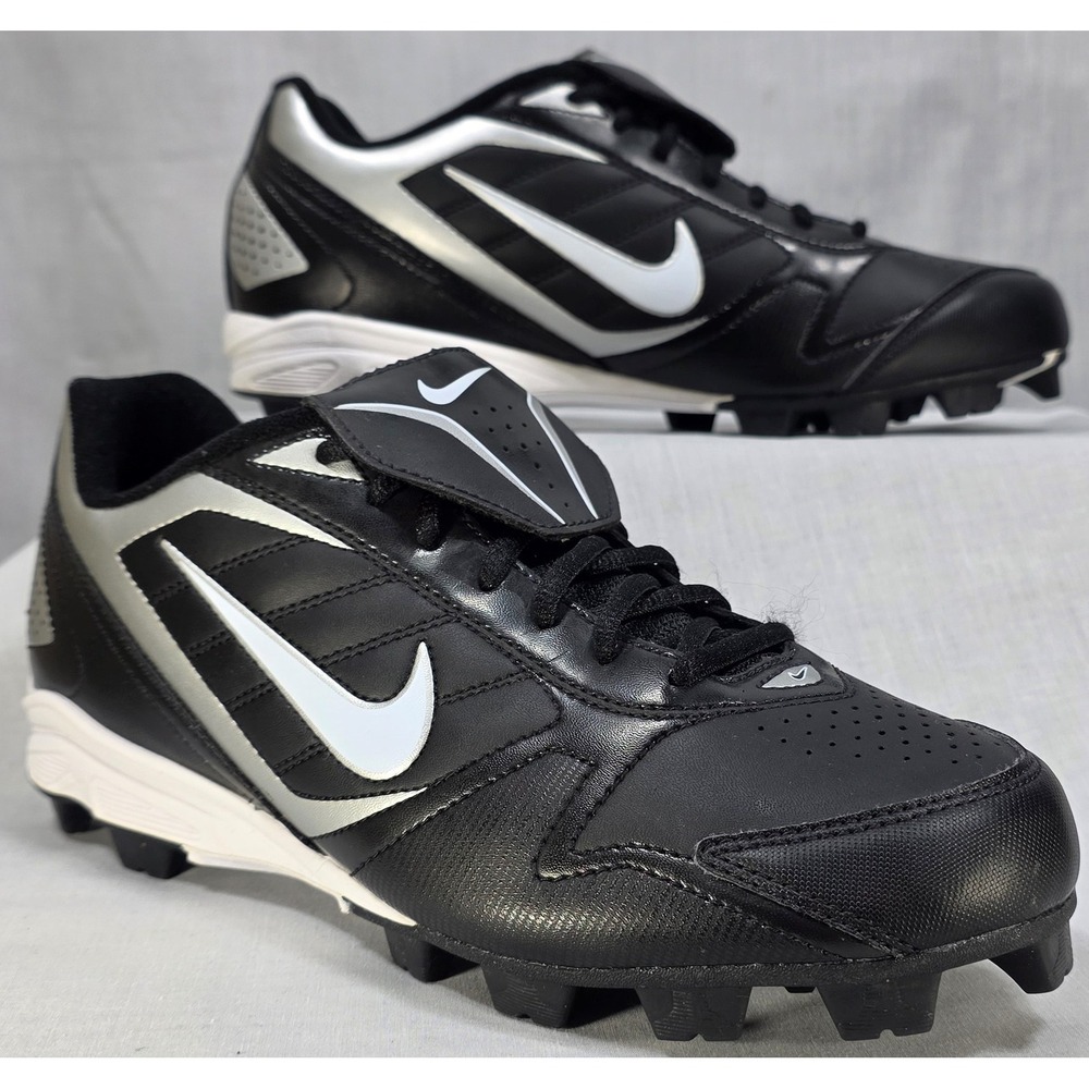 Nike Keystone Baseball Cleats Black Silver White Low Top Men's Shoes 9